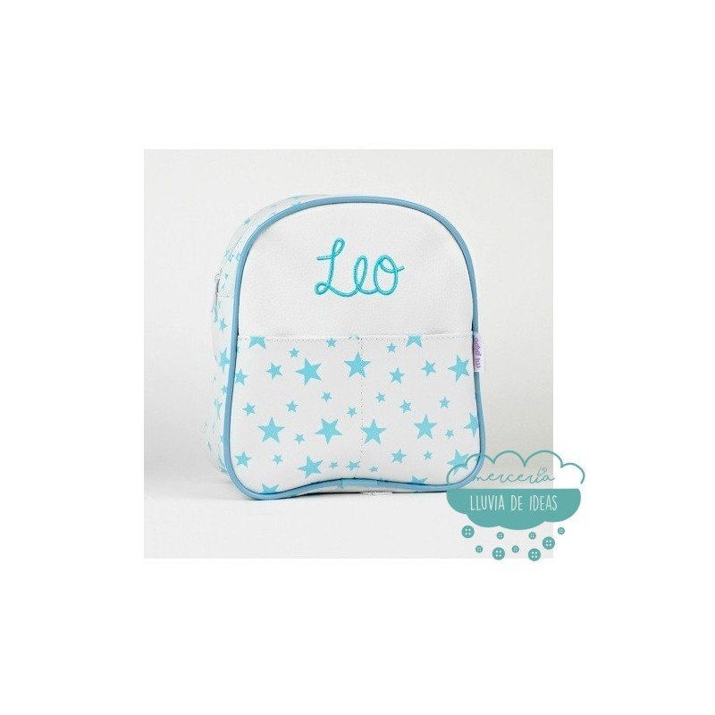 Mochila Estrellas azul infantil personalizada