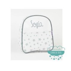 Mochila Estrellas grises infantil personalizada