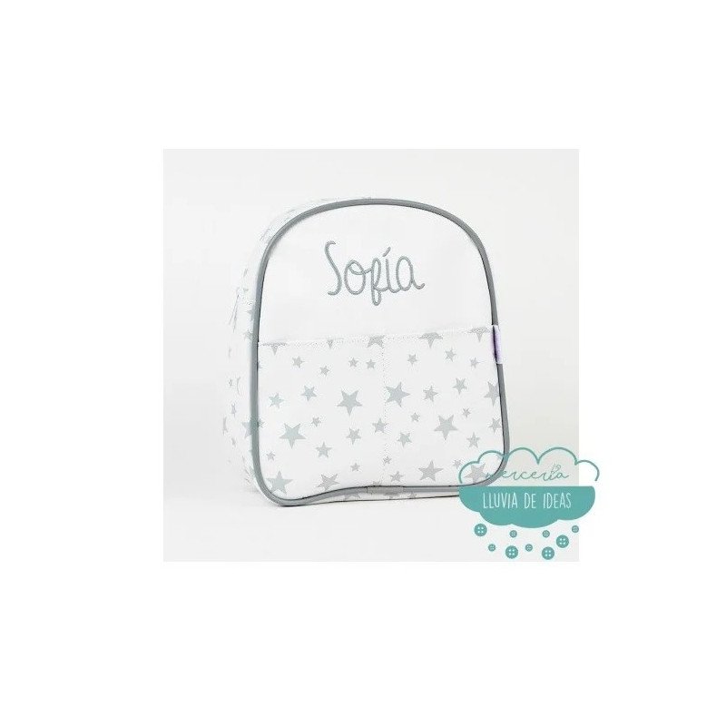 Mochila Estrellas grises infantil personalizada