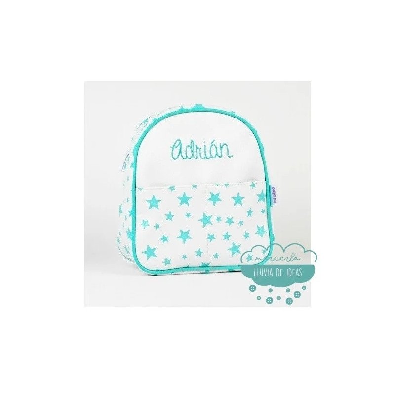 Mochila Estrellas Menta infantil personalizada