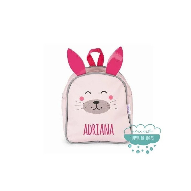 Mochila Conejito Rosa infantil personalizada