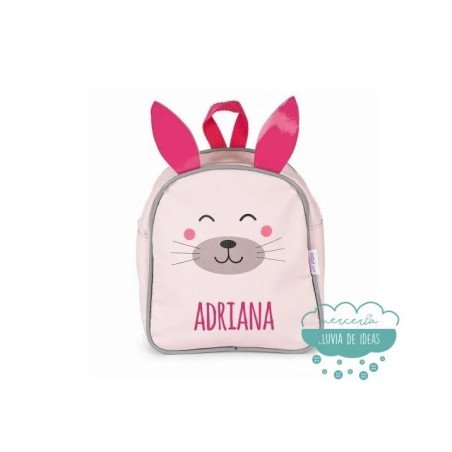 Mochila Conejito Rosa infantil personalizada